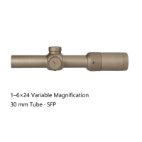 Lunette de visée tactique Aimsharp1-6x24IR SFP LPVO avec verre HD, réticule à illumination rouge, étanche, antichoc, pour la chasse en plein air