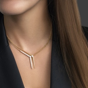 Lozrunge perhiasan emas 18k kalung Choker perak 925 Sterling kalung mode huruf Y - Product Image 2