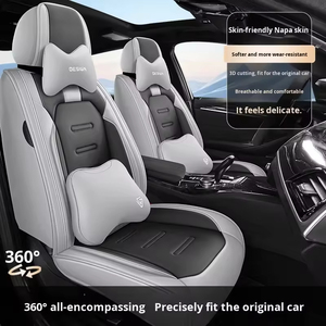 Sedile Auto Universale di Lusso 2025 in Pelle Nappa, 5 Posti, Anteriore Interamente in Pelle, Traspirante, Impermeabile per Tutte le Stagioni, Verde, per <span class=keywords><strong>Tiguan</strong></span> Polo - Product Image 1