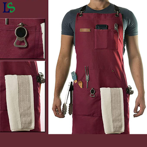 <span class=keywords><strong>Professionnel</strong></span> Ménage Salon <span class=keywords><strong>Travail</strong></span> Uniforme Sans Manches Coton Toile Bar Noir Poches <span class=keywords><strong>Tablier</strong></span> Avec Logo Personnalisé - Product Image 2