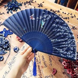 Ventiladores de Seda Mini Personalizados al por Mayor, Plegables a Mano, Estilo Arte Popular con Técnica Pintada, de Bambú Portátil para Decoración del Hogar - Product Image 2