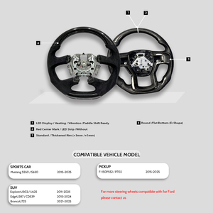 Volant sport personnalisé en fibre de carbone adapté aux <span class=keywords><strong>Ford</strong></span> Mustang 2023 2022 <span class=keywords><strong>2021</strong></span> 2020 2019 2018 2017 2016 2015 - Product Image 6