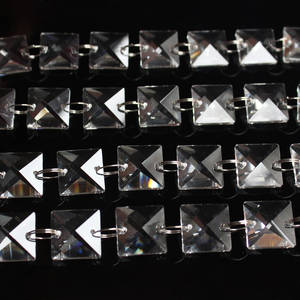 Lustre de cristal prisma peças contas quadradas contas de vidro quadradas com 2 furos para cortina de porta de vidro pingente contas corrente pendurado - Product Image 3