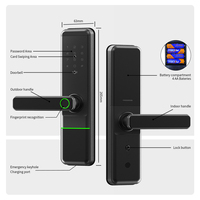 Cerradura Inteligente con Huella Dactilar LianTian, Negro Mate, Wi-Fi, BLE, Control por Aplicación Tuya/TTLock, Desbloqueo Biométrico por Huella Dactilar en la Nube, para Hogar de Madera