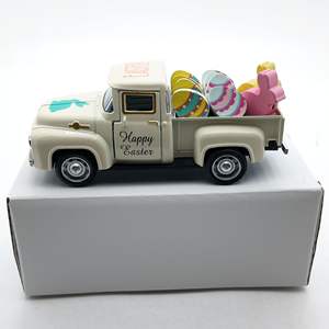 Adorno de Conejo de Pascua, Decoración Vintage, Modelo de <span class=keywords><strong>Coche</strong></span> <span class=keywords><strong>Antiguo</strong></span>, Camioneta de Aleación - Product Image 4