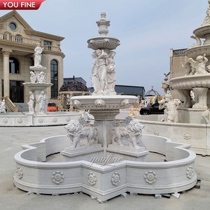 מזרקת שיש עתיקה גדולה מדורגת של YOUFINE עם אריות לפארק אחוזה, חללים חיצוניים יוקרתיים - Product Image 2