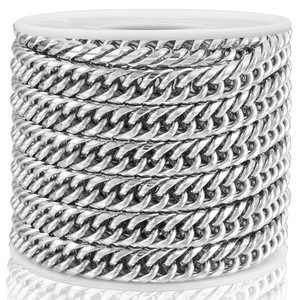 Chaîne ronde en acier inoxydable à double tissage collier à faire soi-même bracelet pendentif paquet commerce extérieur personnalité de la mode simple - Product Image 4