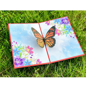 الأكثر مبيعًا بطاقة منبثقة ثلاثية الأبعاد فراشة ورقة مصنوعة يدويًا لعيد الأم أو عيد الميلاد فكرة هدية مثالية لبطاقة التهنئة - Product Image 5