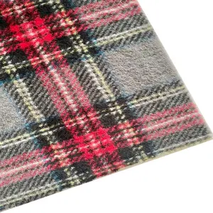 Eşarp tekstil kısa kazık peluş İskoç desen baskılı Tartan ipliği boyalı ekose Polyester kumaş