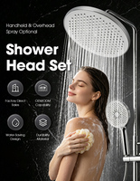 Ensemble de douche mural moderne en ABS chromé avec pommeau de douche pluie, douchette à main et triple sortie