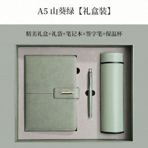 Wholesale Corporate <b>Leather</b> Printed PP Cover A3 <b>Notebook</b> Gift Sets with Bottle Customizable Luxury Diary Gift Box Pen USB - Product Image 6