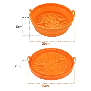 Hete Verkoop Ronde Vorm 3qt Lucht Friteuse Siliconen 7Inchs Pot Forma De Siliconen Para Air Friteuse Voor Dubbele Kalkoen Lucht Friteuse