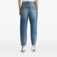 Jeans baggy taille haute pour femmes pantalon en denim détruit respirant avec strass Streetwear sexy pour tenue décontractée lavable