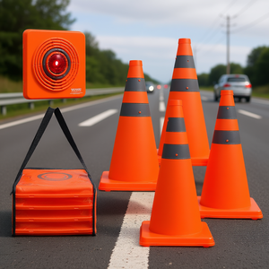 Vevor Paquete de 4 Conos de Seguridad de 18 Pulgadas con Collares Reflectantes, Base Ancha, Bolsa de Almacenamiento, Plegables, para Control de Tráfico - Product Image 2