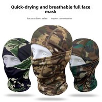 Masque de protection solaire tactique léger en Spandex/Polyester imprimé sérigraphié pour le cyclisme, coupe-vent, cagoule d'été