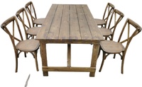 Table de ferme en pin de campagne, table rectangulaire en bois massif avec banc