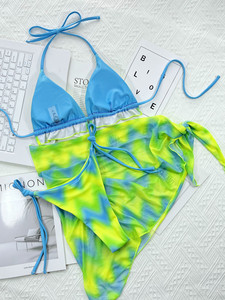 Mills Sisters Designer Tie Dye Maillots De Bain Célèbre Marque 3 Pièces À Volants Vêtements De Natation Avec Sarong Jupe De Plage Couvrir - Product Image 5