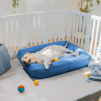Lit pour chien de grande taille, rectangulaire moderne, avec housse amovible, entièrement orthopédique, soutien enveloppant, imperméable, utilisable toute l'année, anti-salissures, OEM personnalisé