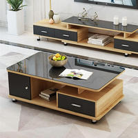 Table basse convertible en aluminium nid d'abeille, réglable en hauteur, 2 niveaux de rangement, design moderne, meubles de salon