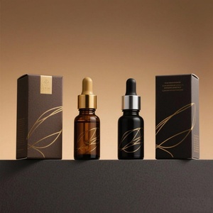 Luxury Black Glass Essential Oil Dropper Bottle with Gold Dropper in Black <b>Gift</b> <b>Box</b> Essential Oil Dropper Bottles - Product Image 3