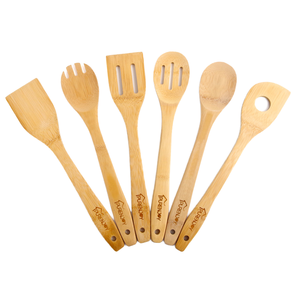 5-Piece Wooden Nonstick Cooking Spoon Set with Spatula Natural Wood Kitchen <b>Utensils</b> Set Eco-Friendly Cooking Tools Wholesale. - Product Image 1