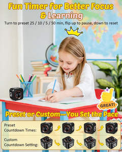Minuteur numérique Pomodoro Cube 5/<span class=keywords><strong>10</strong></span>/25/50 min, Minuteur visuel de productivité pour enfants, <span class=keywords><strong>Compte</strong></span> <span class=keywords><strong>à</strong></span> <span class=keywords><strong>rebours</strong></span> personnalisé, Modes silencieux et sonores - Product Image 2