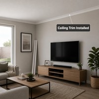Plinthe en bois massif à jointures collées, peinte en blanc, moulure décorative sur mesure pour la décoration murale et de sol