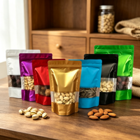 Sachets Doypack Multicolores en Gros avec Fenêtre Transparente et Fermeture Zip Refermable pour Noix, Fruits Secs et Snacks