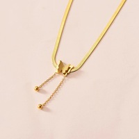 Colliers pendentifs papillon tendance en acier inoxydable, bijoux papillon givré avec chaîne serpent à pampilles pour femme