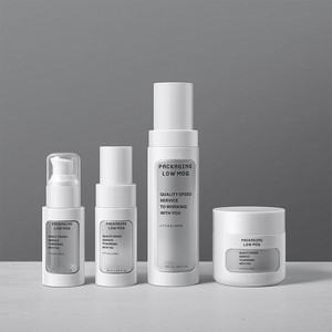 Custom logo High End 60g 30ml 120ml Double Layer White PET Round Bottle and Jar with clear <strong>Window</strong> Cosmetic Set - Product Image 5