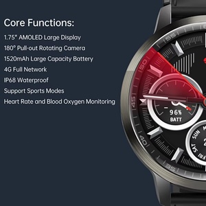 Montre connectée DM82 Global Version 4G Android 8.1 IOS, écran AMOLED 1,75 pouce HD, caméra 2M, appel vidéo, 2 Go 16 Go - Product Image 4