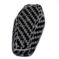 Coque de protection transpondeur de programmation de clés à distance en carbone pour voiture BYD Tang Qing style sport