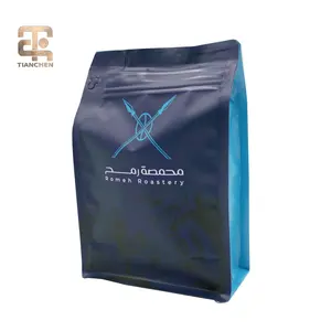 Custom Design Aluminum Foil Matt Black Coffee Beans Packaging Side Gusset Coffee Bags With Degassing Valve