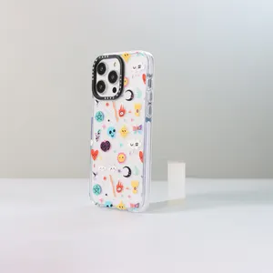 Diseños personalizados de impresión suave TPU TPE colores a prueba de golpes 3D impreso funda de teléfono para iPhone 14 15 pro Max plus