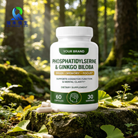 Complément alimentaire pour adultes à base d'extraits végétaux non-OGM, Phosphatidylsérine, Ginkgo Biloba, pour la nutrition cérébrale quotidienne, fabriqué en usine OEM