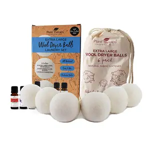 Eco-Friendly Nepal Made Natural Fabric Softener Handmade 100% Organic Wool Dryer Balls 6 Pack Natural And Unscented