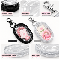 Étui de rangement ovale transparent avec fermeture éclair, pochette portable pour câbles avec crochet porte-clés pour chargeurs, écouteurs et accessoires – Vente en gros