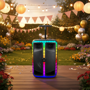 Système de karaoké sans fil BT 5.0 avec haut-parleur de 12 pouces, lumières LED RVB, lecteur audio portable 60W, haut-parleur d'extérieur - Product Image 1