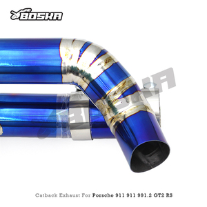 Tubos de Escape Catback Personalizados para Porsche 911 991.2 GT2 RS 3.8T 2018-2019 Boska Racing, Tubo de Escape de Titanio con Silenciador - Product Image 6
