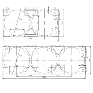 Soporte para Batería 33140 1x2, Soporte para Batería de Litio, Material Ignífugo V0, Soporte de Empalme para Celdas de Batería - Product Image 5