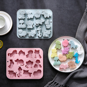 12-Cavity Animals Nonstick <b>Silicone</b> Cake Molds Food-Grade Reusable Cute <b>Silicone</b> Magnetic Chocolate, Candy & Ice DIY Molds - Product Image 5
