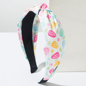 عصابات رأس جديدة لعام <span class=keywords><strong>2026</strong></span> مطبوعة بزهور وأرانب عيد الفصح، ربطة شعر متقاطعة للنساء، إكسسوارات شعر لعيد الفصح - Product Image 3