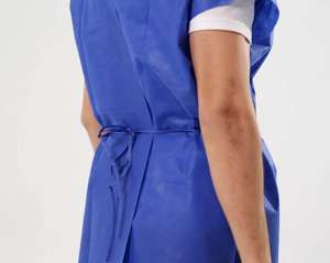 Gaun Pasien Sekali Pakai 3-lapis SMS Tanpa Lengan Seragam Pasien Rumah Sakit Klinik Nonwoven Pemeriksaan Fisik Gaun Kemoterapi - Product Image 6