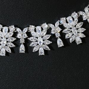 HIBRIDE romantique 2 pièces feuille conception déclaration ensemble de bijoux pour les femmes fête de mariage plein Zircon dubaï ensemble de bijoux de mariée 2021 N-191 - Product Image 3