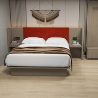 Ensemble de mobilier de chambre d'hôtel moderne, lits simples et doubles pour projets de chambres d'hôtes