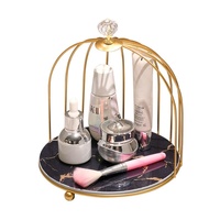 Boîte de rangement de bureau pour salle de bain, toilettes, coiffeuse, articles cosmétiques, lavabo, étagère à 2 niveaux en verre peint