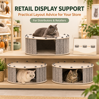 Maison d'activités ronde personnalisée en feutre pour chat, plateforme de jeu intérieure pour animaux de compagnie, lit-caverne, vente en gros OEM ODM