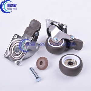 2 Zoll Stuhl rollen Drehbare Gummi rollen TPE Caster Mute Wheels Lenkräder mit Bremse schwenkbar * 4 Stück kleines Gummi rad - Product Image 2