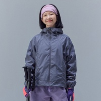 Veste de sport d'extérieur unisexe pour adultes DuPont à capuche, légère, avec fermeture éclair à trois aiguilles, hydrofuge, anti-taches et résistante à l'huile