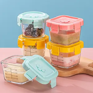 Bebek cam gıda konteyner OEM çin özelleştirilmiş toptan bebek sıcak gıda saklama kutusu kendi tasarım silikon gıda kutu 0-12 ay